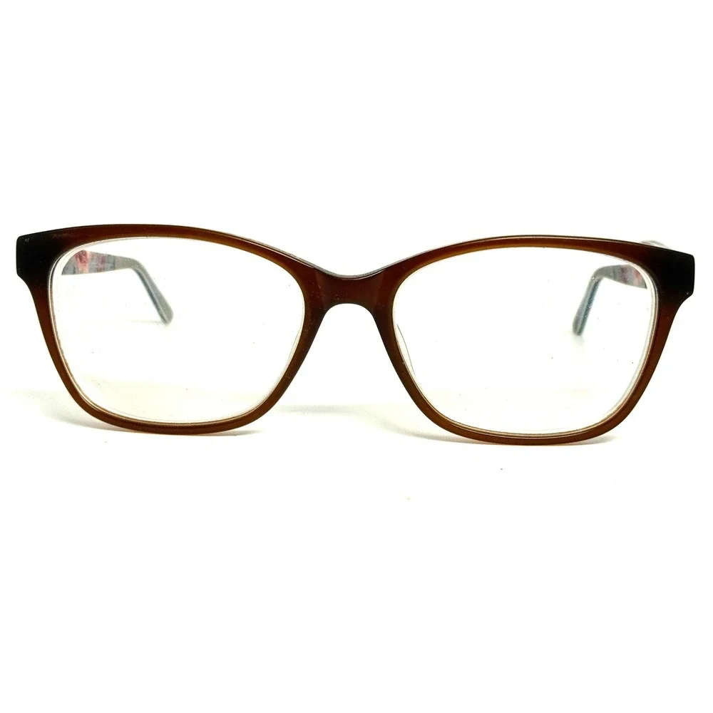 Rachel Roy Delight Eyeglasses Pecan Brown Floral Frames 53-16-135 Eyewear